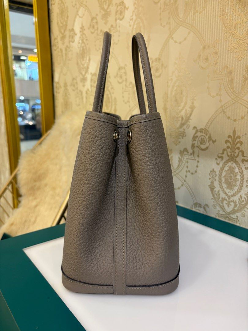 Thumbnail: Like New Hermes Garden Party 30 Gris asphalt Negonda Leather PHW