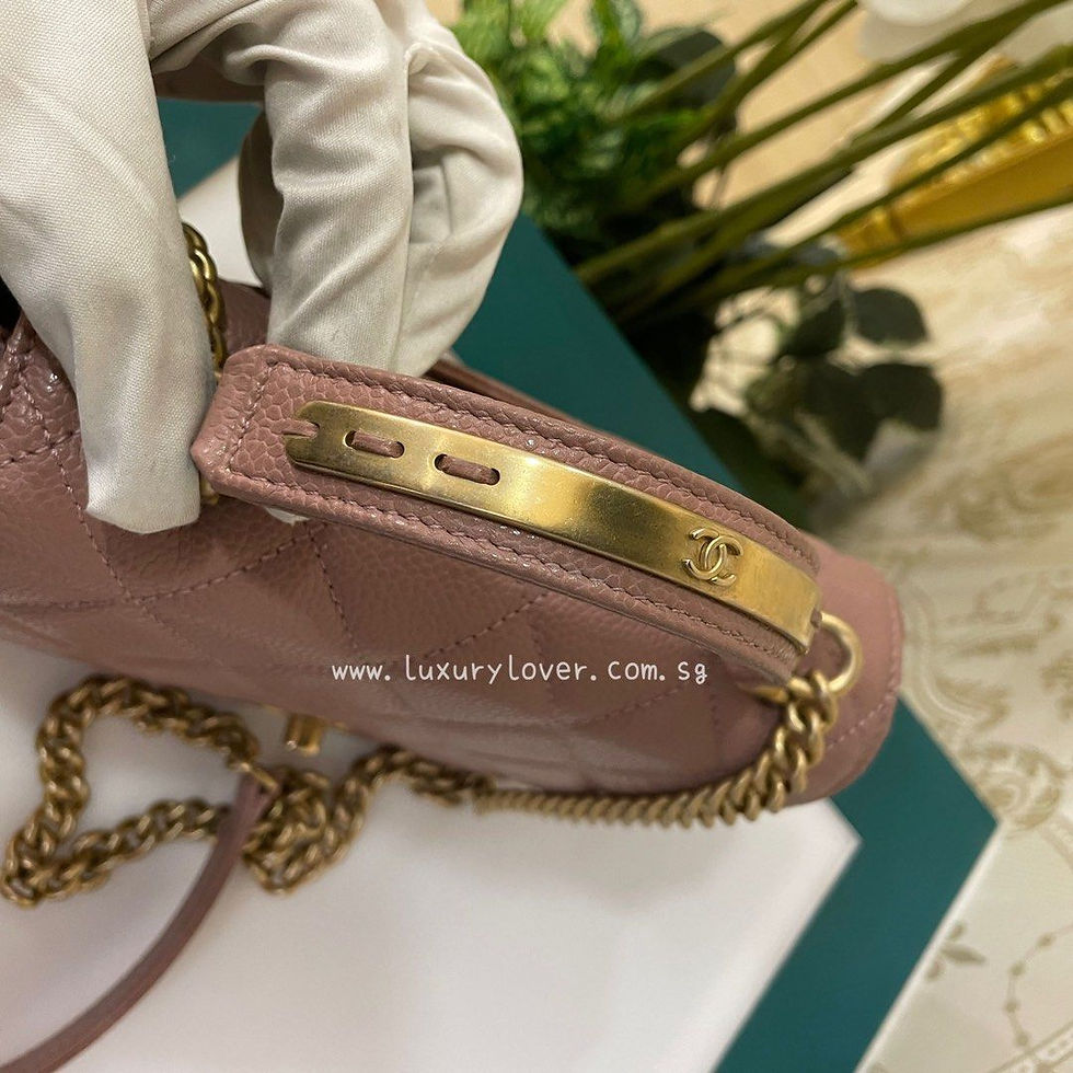 Thumbnail: #24 LNIB Chanel Mini Top Handle Flap Blush Pink Caviar GHW