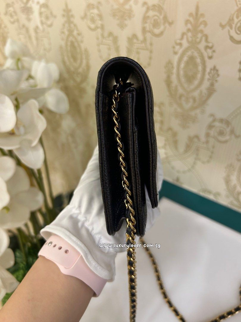 Thumbnail: #22 LN Chanel Wallet on Chain WOC Black Caviar GHW