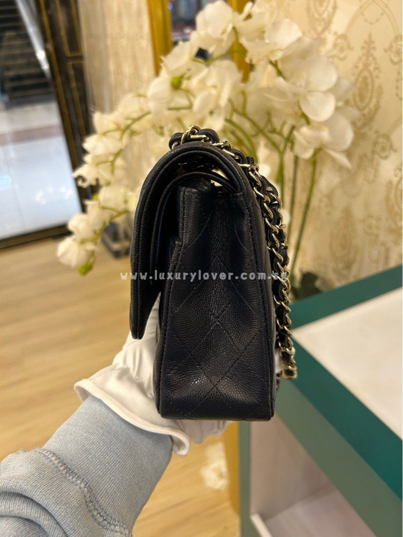 Thumbnail: #28 LNIB Chanel Classic Double Flap Dark Navy Caviar Light GHW