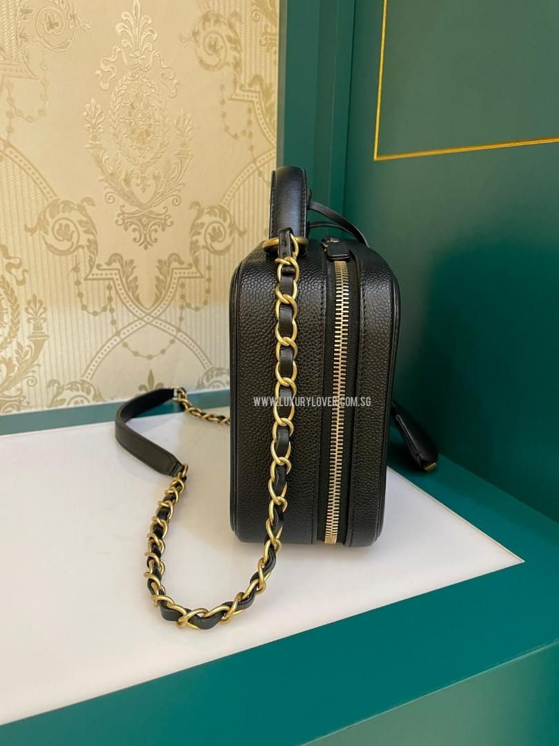 Thumbnail: #26 Like New Chanel Vanity Case Medium Black Caviar GHW