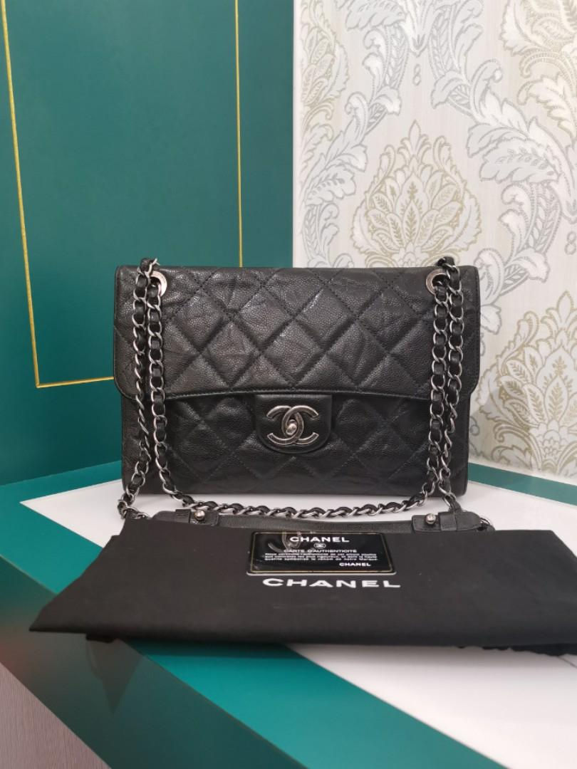 Like New Chanel CC Crave Black distressed Caviar with RHW