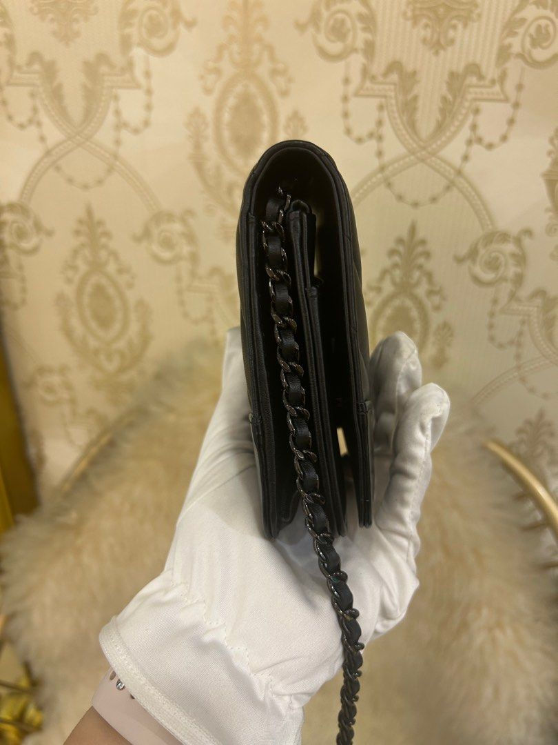 Thumbnail: Chanel WOC Wallet on Chain So Black Aged Calf BHW(Cash S$2,580)