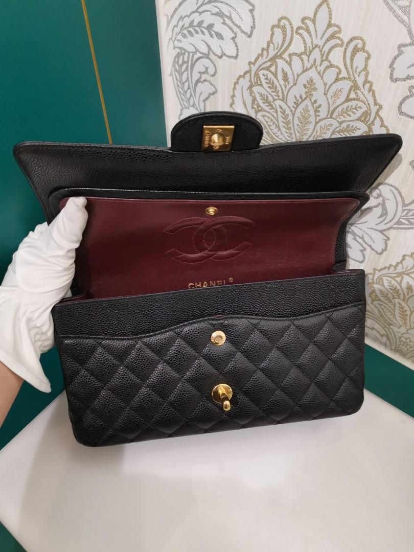 Thumbnail: #15 Like New Chanel Classic Double Flap Medium Black Caviar with GHW
