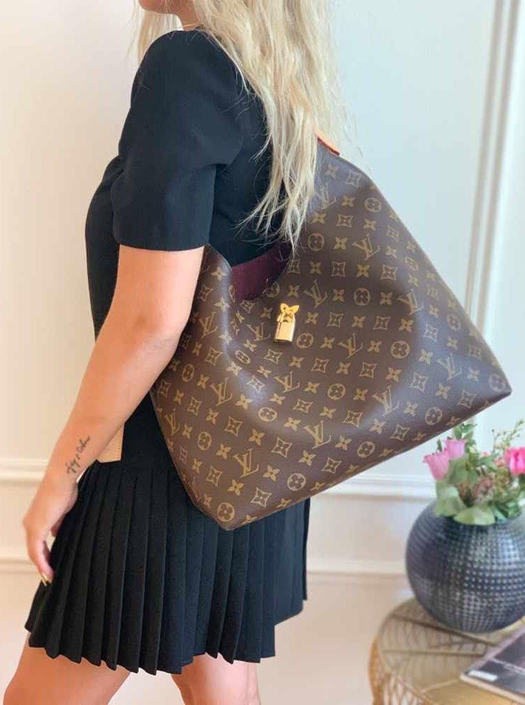 Thumbnail: Like New LV Louis Vuitton Flower Hobo Monogram Black GHW