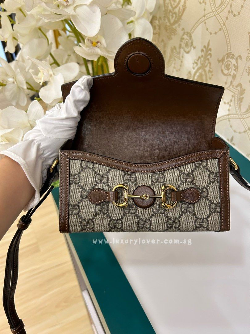 Thumbnail: Gucci Horsebit 1955 Mini Bag Monogram Canvas GHW