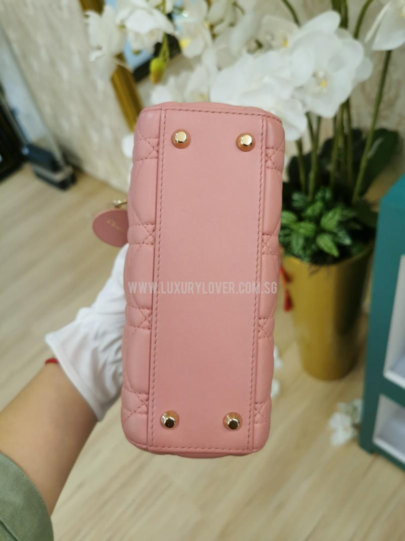 Thumbnail: Like New Lady Dior Mini Deep Nude/Rose Lamb Light GHW