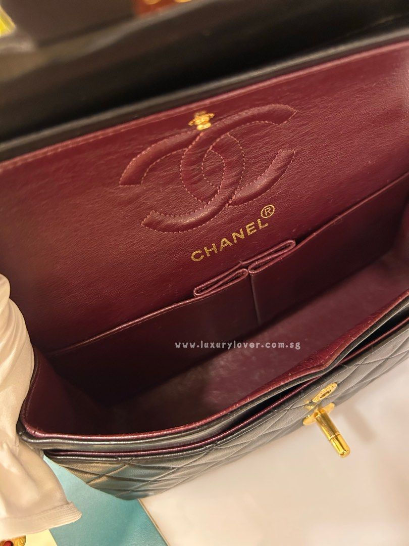Thumbnail: #4 Chanel Vintage Classic Double Flap Small Black Lamb 24K GHW 