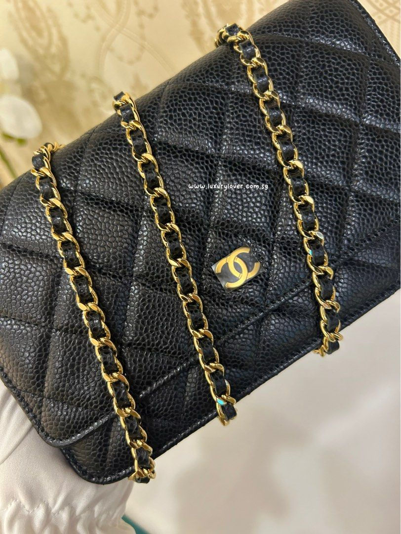Thumbnail: #20 BNIB Chanel Classic WOC Wallet On Chain Black Caviar GHW