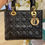 Thumbnail: Excellent Lady Dior Medium Black Lamb GHW