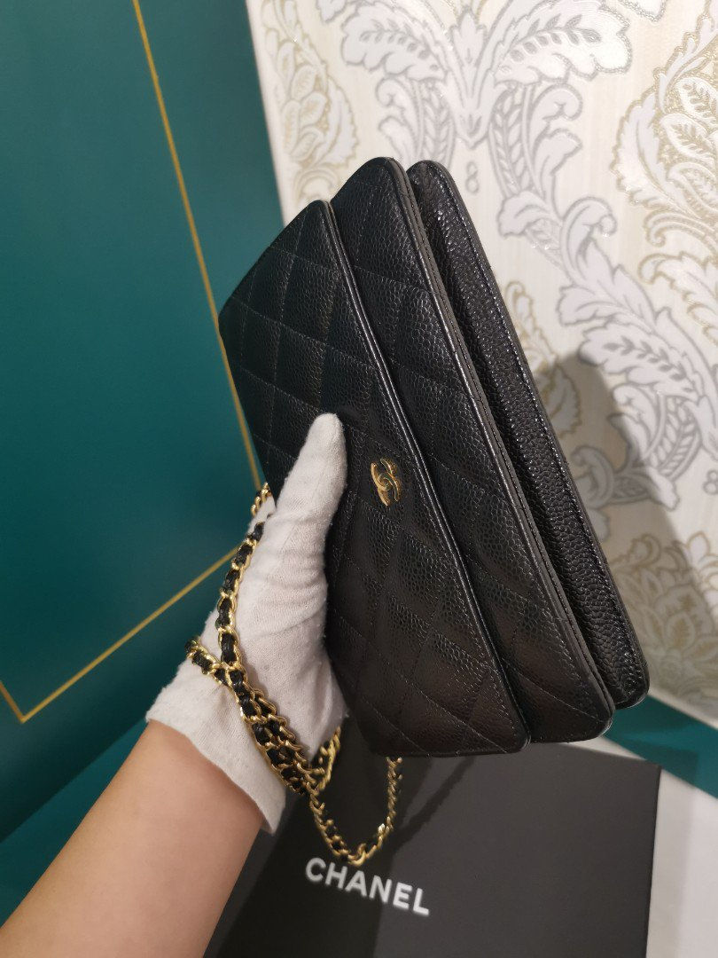 Thumbnail: #19 LNIB Chanel WOC Caviar Black with GHW