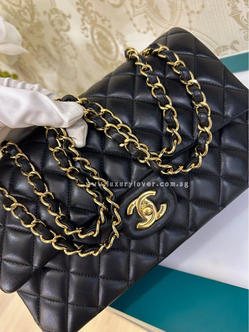 Thumbnail: #19 LNIB Chanel Classic Double Flap Medium Black Lamb GHW