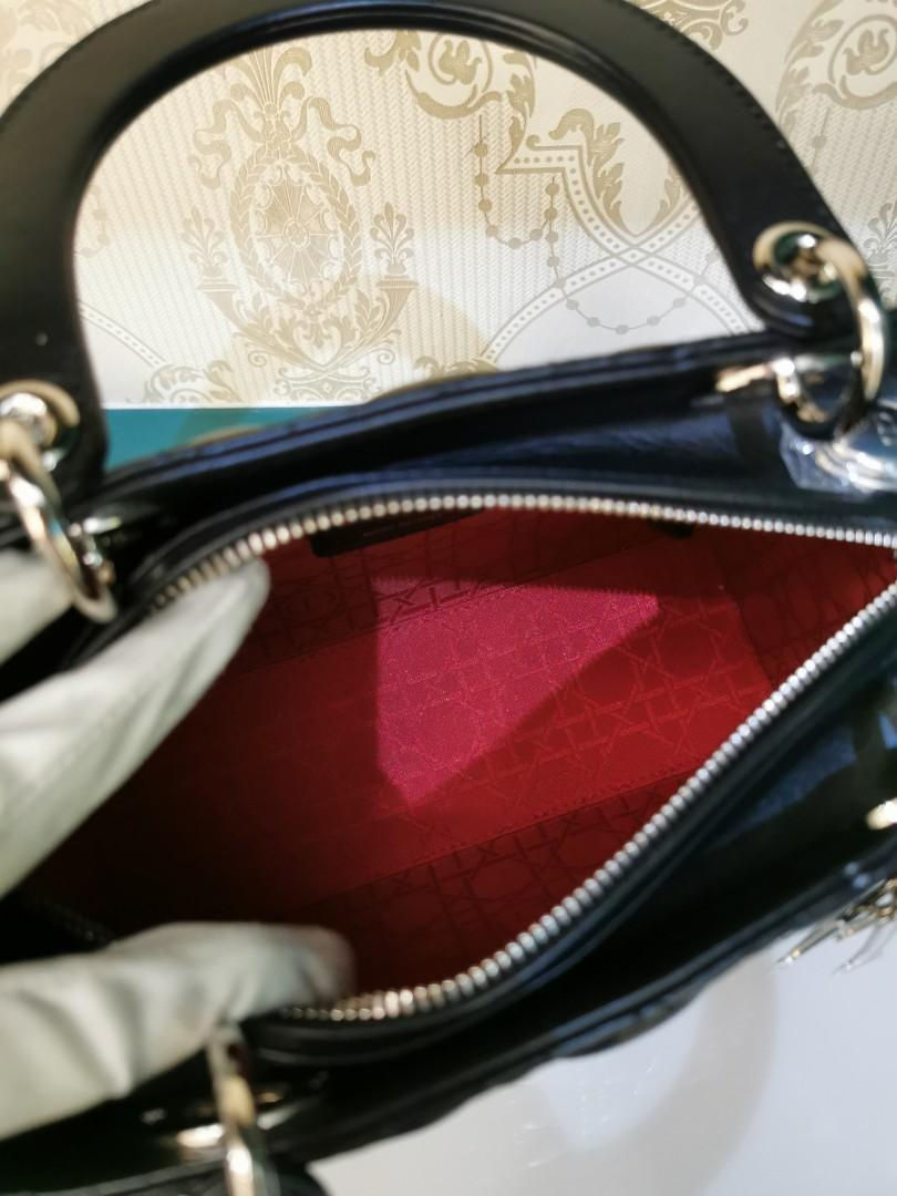 Thumbnail: Brand New Lady Dior Medium Black Lamb SHW