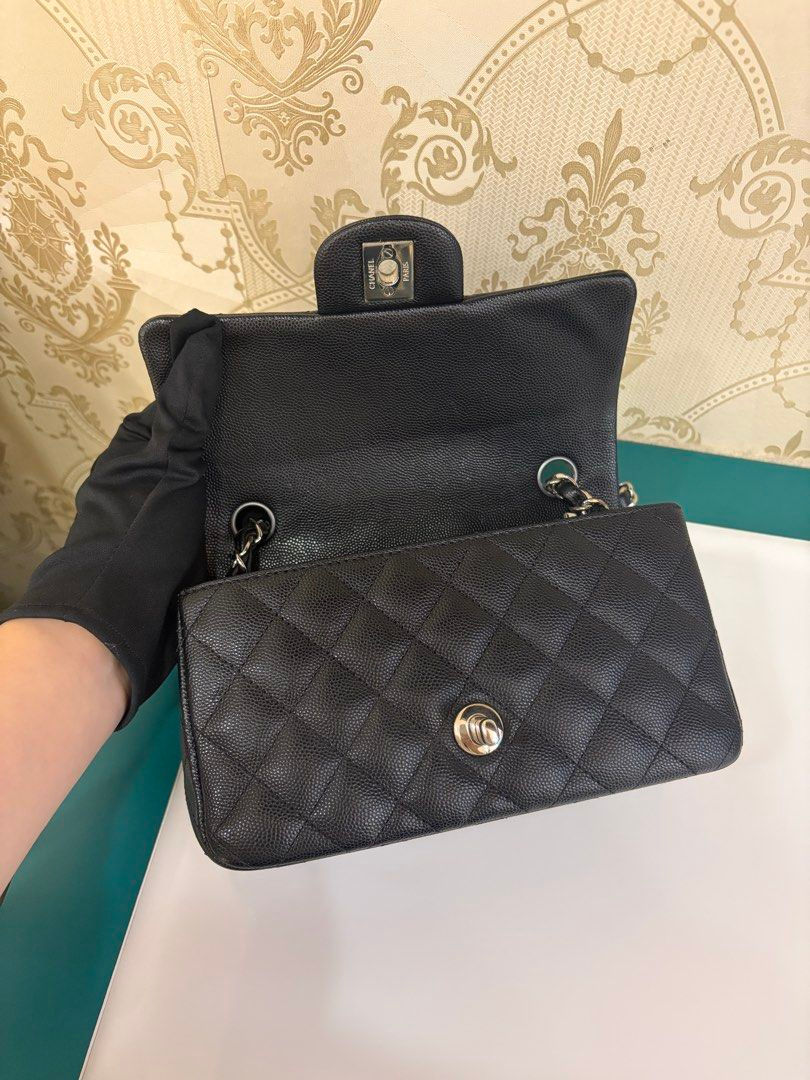 Thumbnail: Chanel Classic Mini Rectangular Flap Black Caviar Silver Hardware