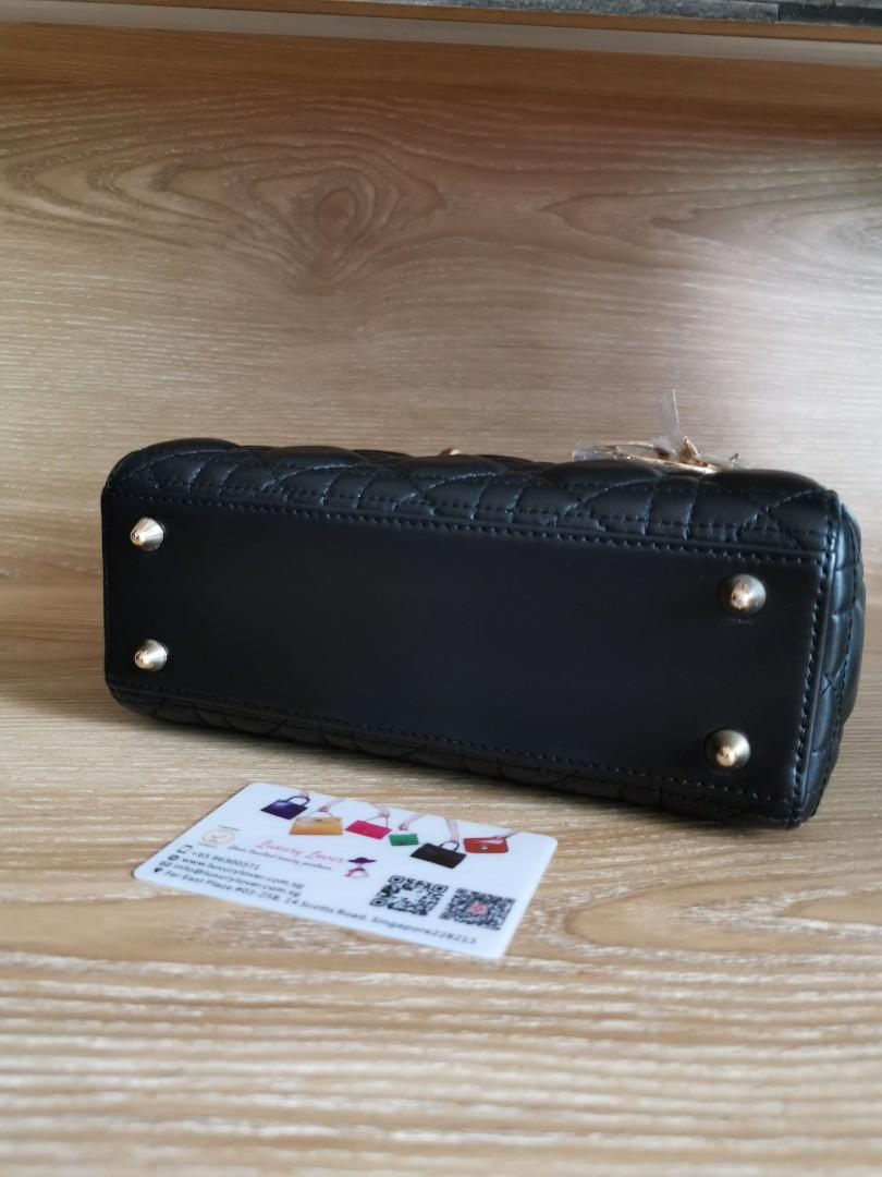 Thumbnail: BNIB My ABCDIOR Lady Dior Small Black Lamb with GHW