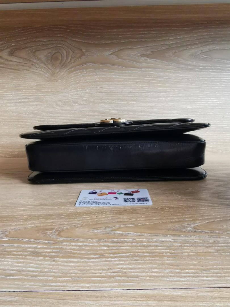 Thumbnail: #20 Like New Chanel Perfect Edge Black Distressed Calf with Aged GHW