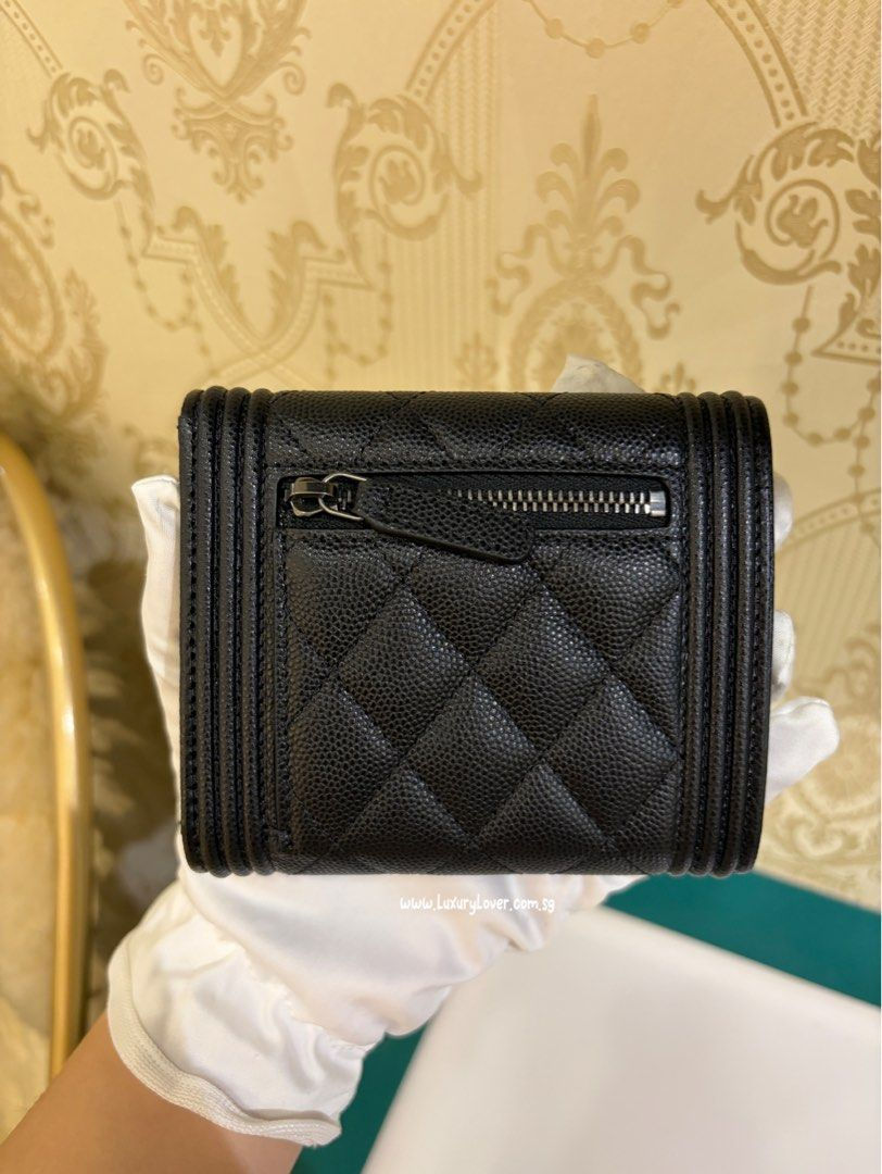 Thumbnail: Chanel Boy Small Flap Wallet Black Caviar RHW(Cash S$1,220)