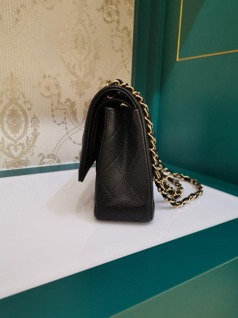 Thumbnail: #28 BNIB Chanel Classic Double Flap Medium Black Caviar GHW