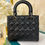 Thumbnail: LNIB Lady Dior Medium Black Lamb Gun Metal