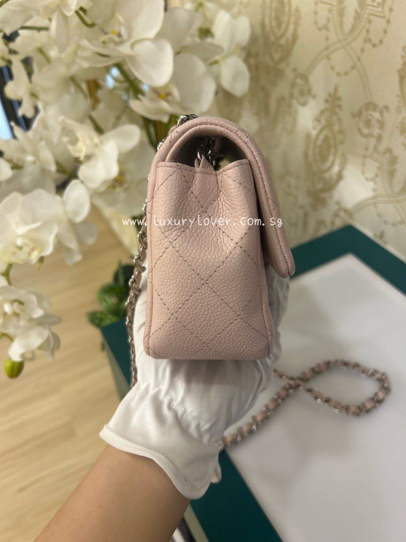 Thumbnail: #18 Chanel Mini Rectangular Nude Pink Caviar SHW 