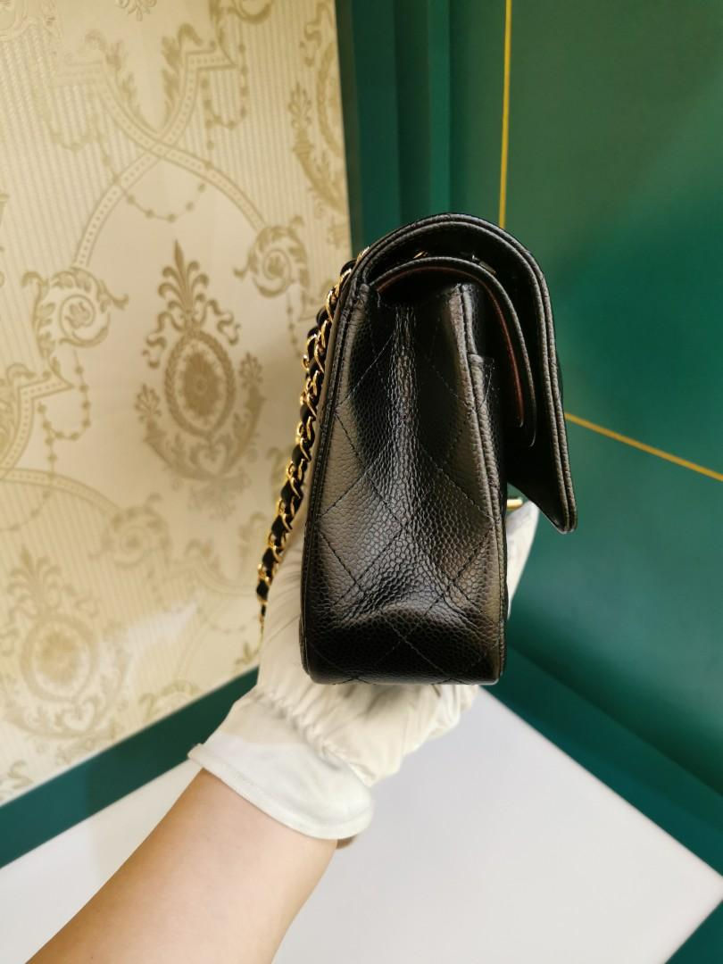 Thumbnail: #26 BNIB Chanel Classic Double Flap Medium Black Caviar GHW