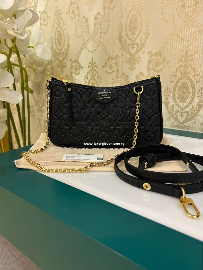 Like New LV Louis Vuitton Easy Pouch On Strap Black Monogram 