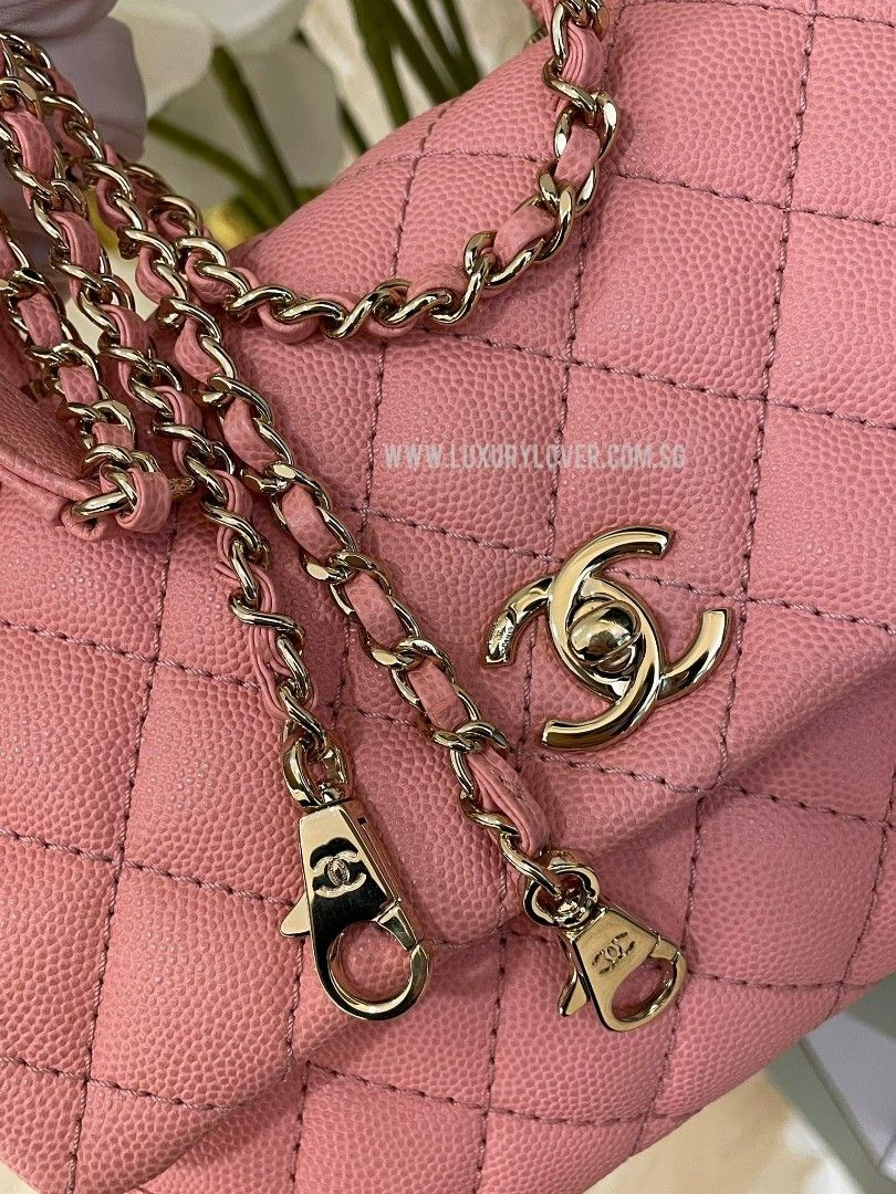 Thumbnail: #27 LNIB Chanel Coco Handle Mini/Small Pink Caviar Light GHW