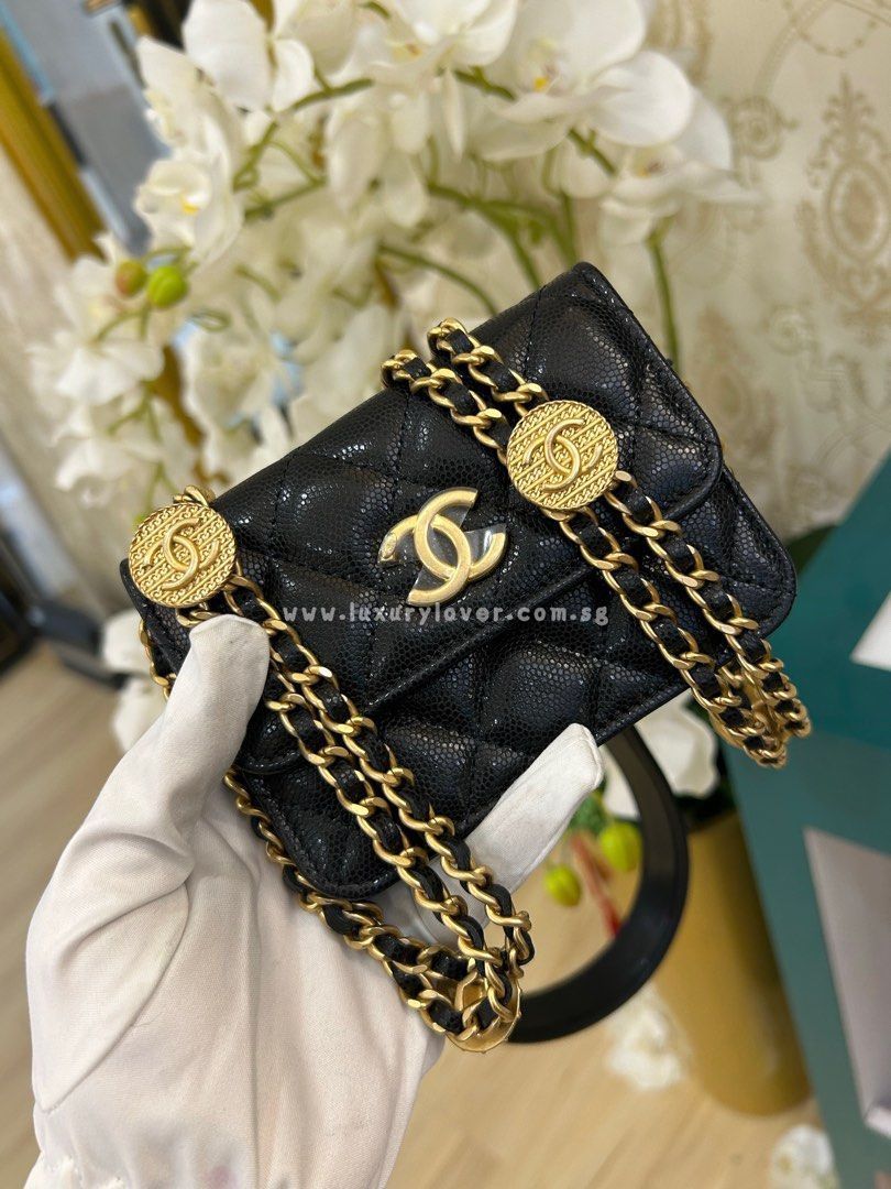 Thumbnail: BNIB Chanel Clutch with Chain Shiny Caviar GHW