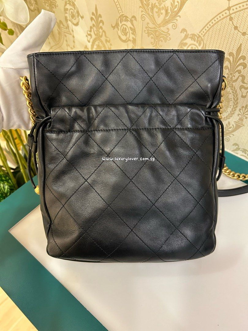 Thumbnail: LNIB Chanel 22C Coco Purse Bucket Bag Black Calf GHW