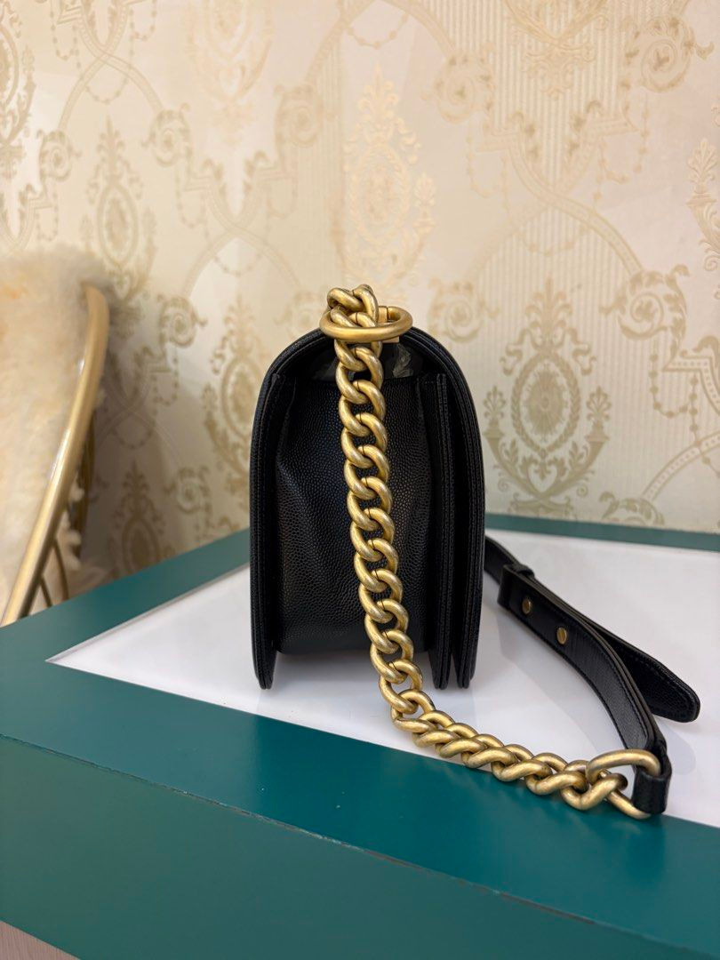 Thumbnail: Chanel Boy Old Medium Black Caviar Gold Hardware