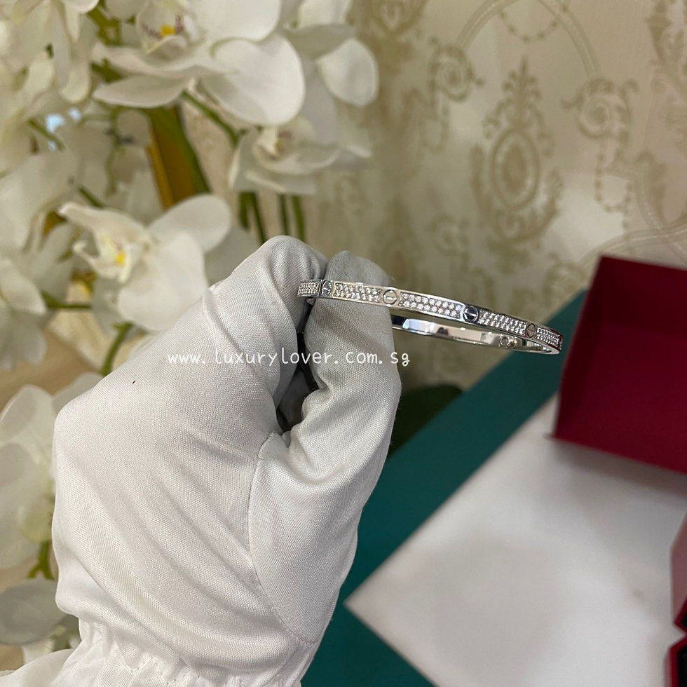 Thumbnail: LNIB Cartier Love Bracelet,Small Model,Paved,White Gold,Diamonds