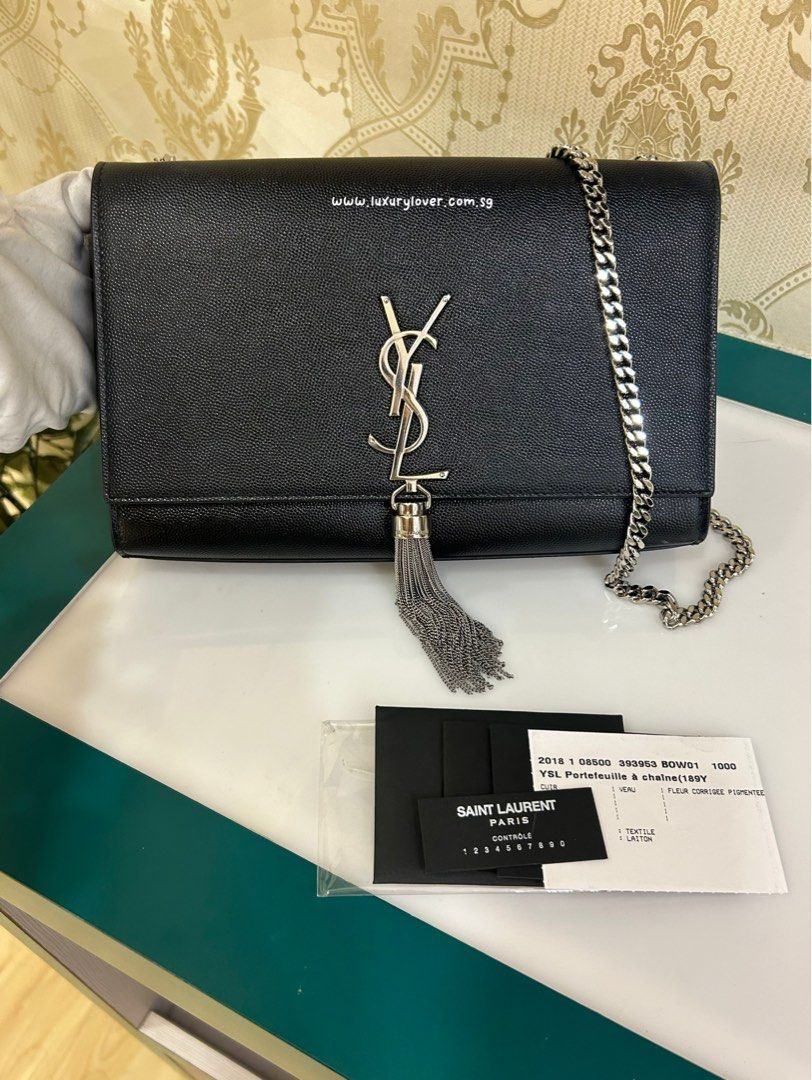 Like New YSL Kate Medium Tassel Grained Calf SHW