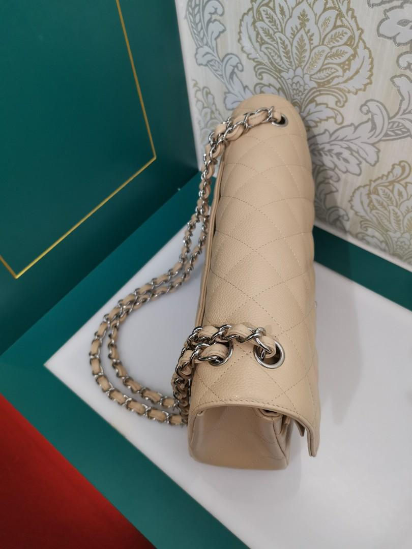 Thumbnail: #14 LNIB Chanel Jumbo Beige Caviar with SHW