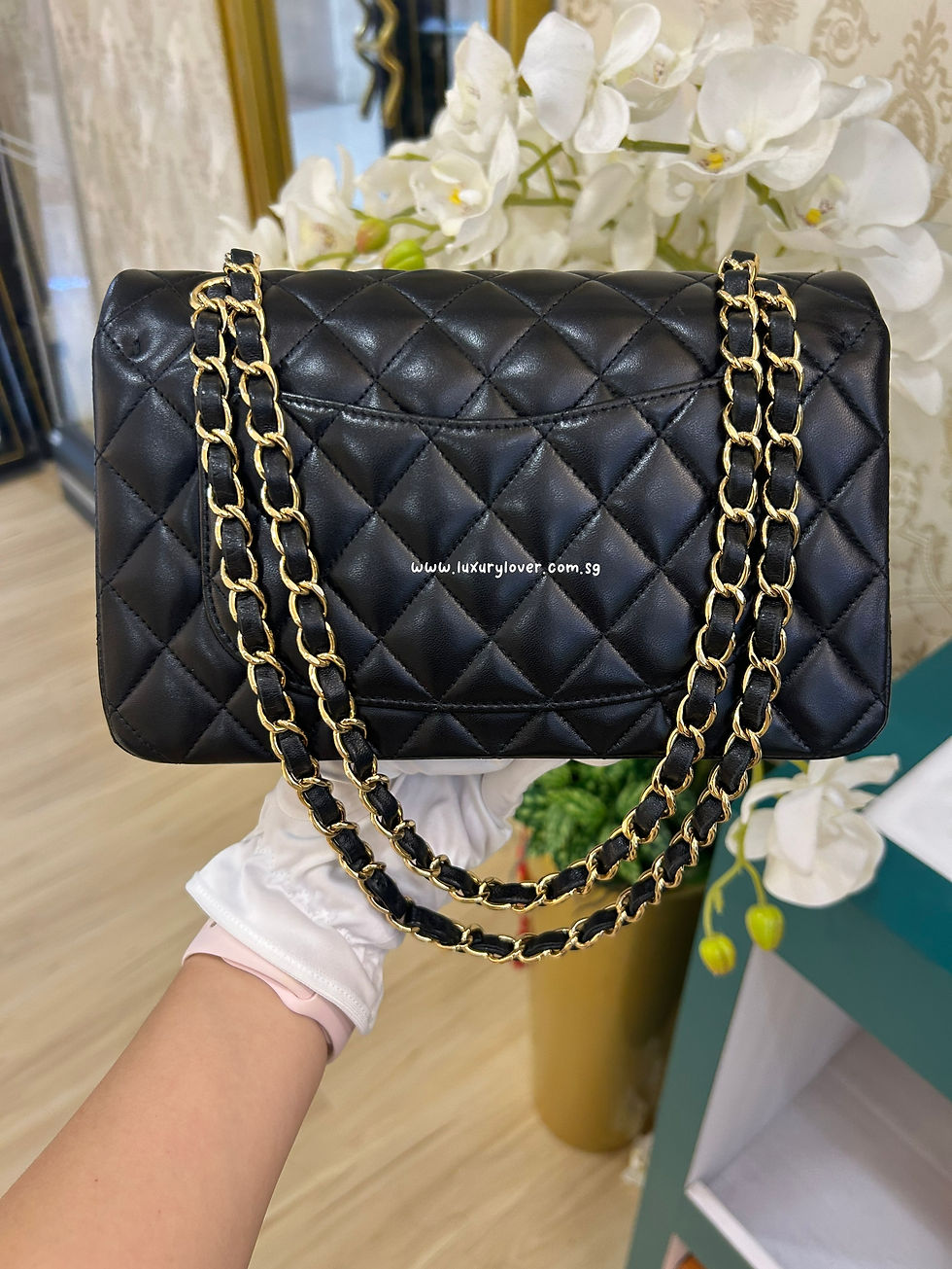 Thumbnail: #27 LNIB Chanel Classic Double Flap Small Black Lamb GHW