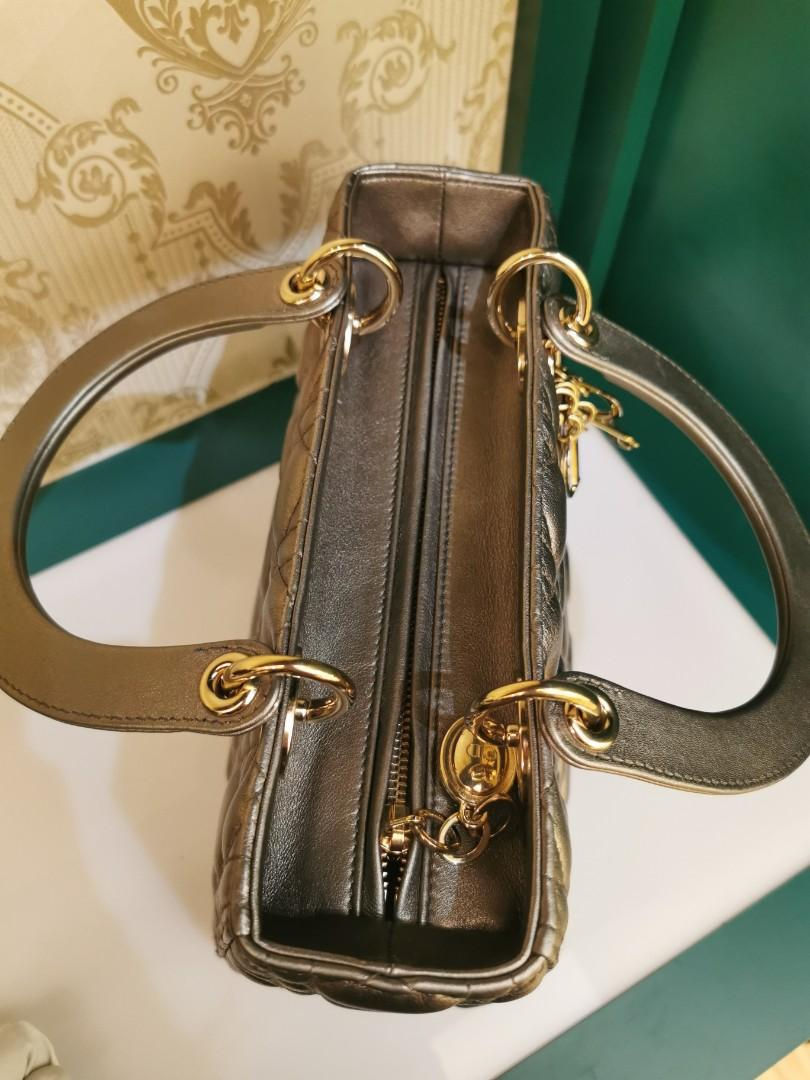 Thumbnail: Like New Lady Dior Medium Bronze Calf GHW