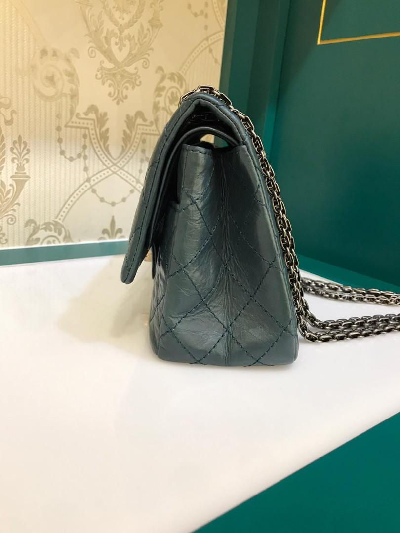 Thumbnail: #16 LNIB Chanel 2.55 Reissue 225 Teal Green Distressed Calf RHW