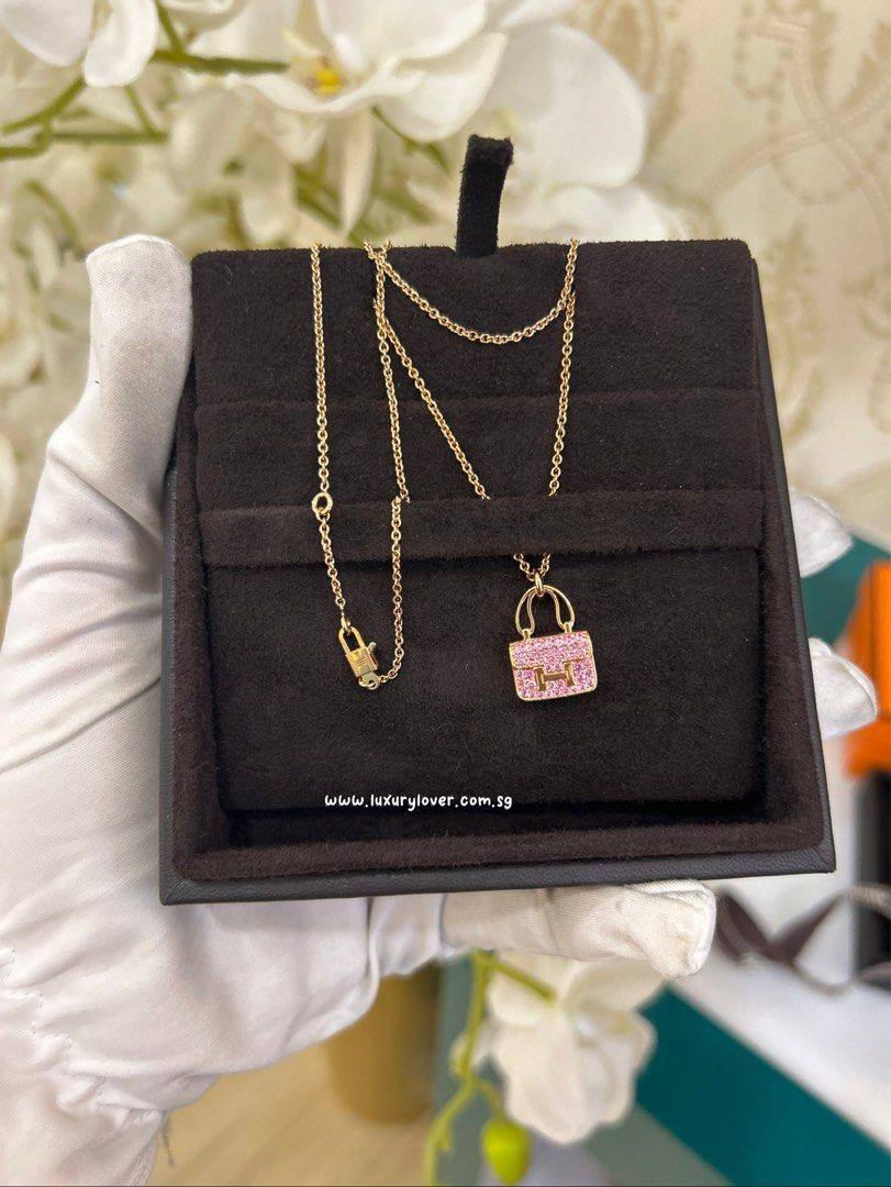 Thumbnail: BNIB Hermes Amulettes Constance Pendant Necklace Rose Gold