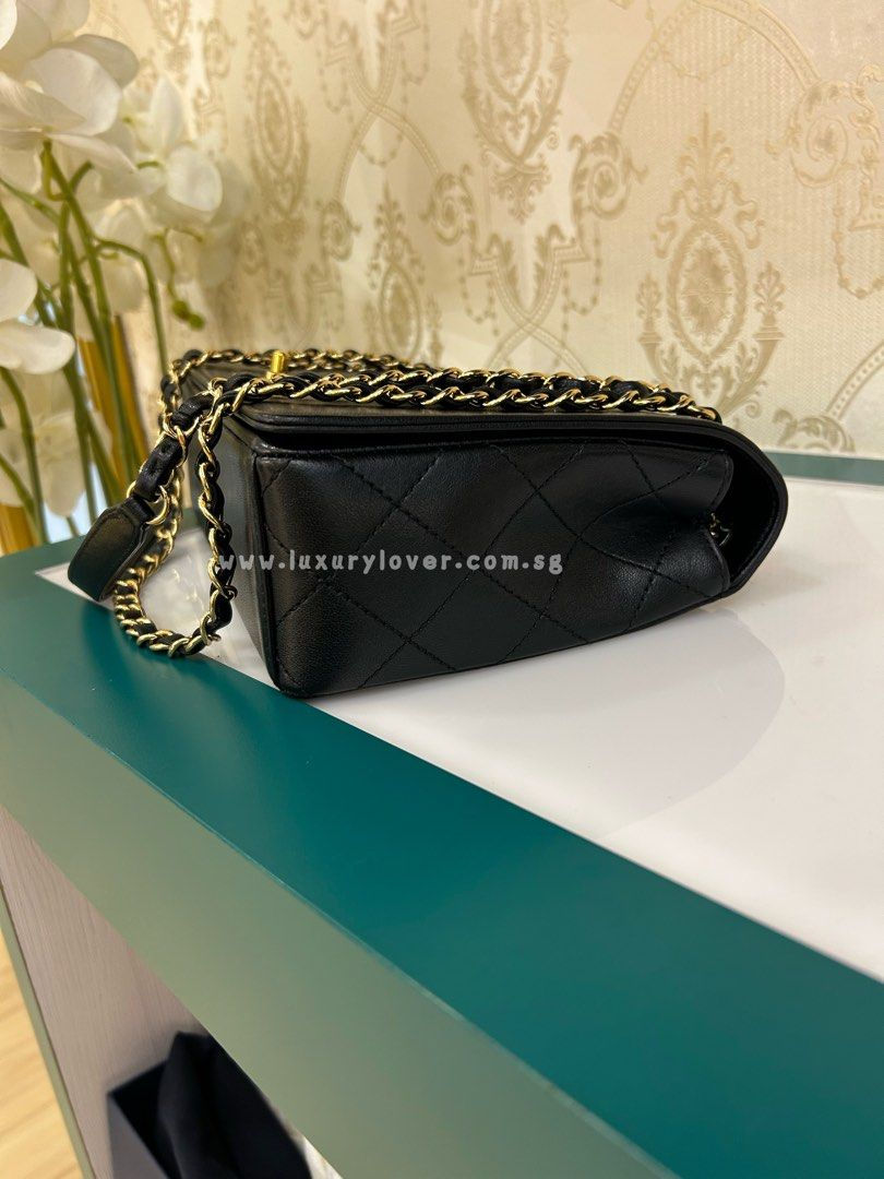 Thumbnail: #23 LNIB Chanel Mademoiselle Vintage Flap Large Black Sheepyskin