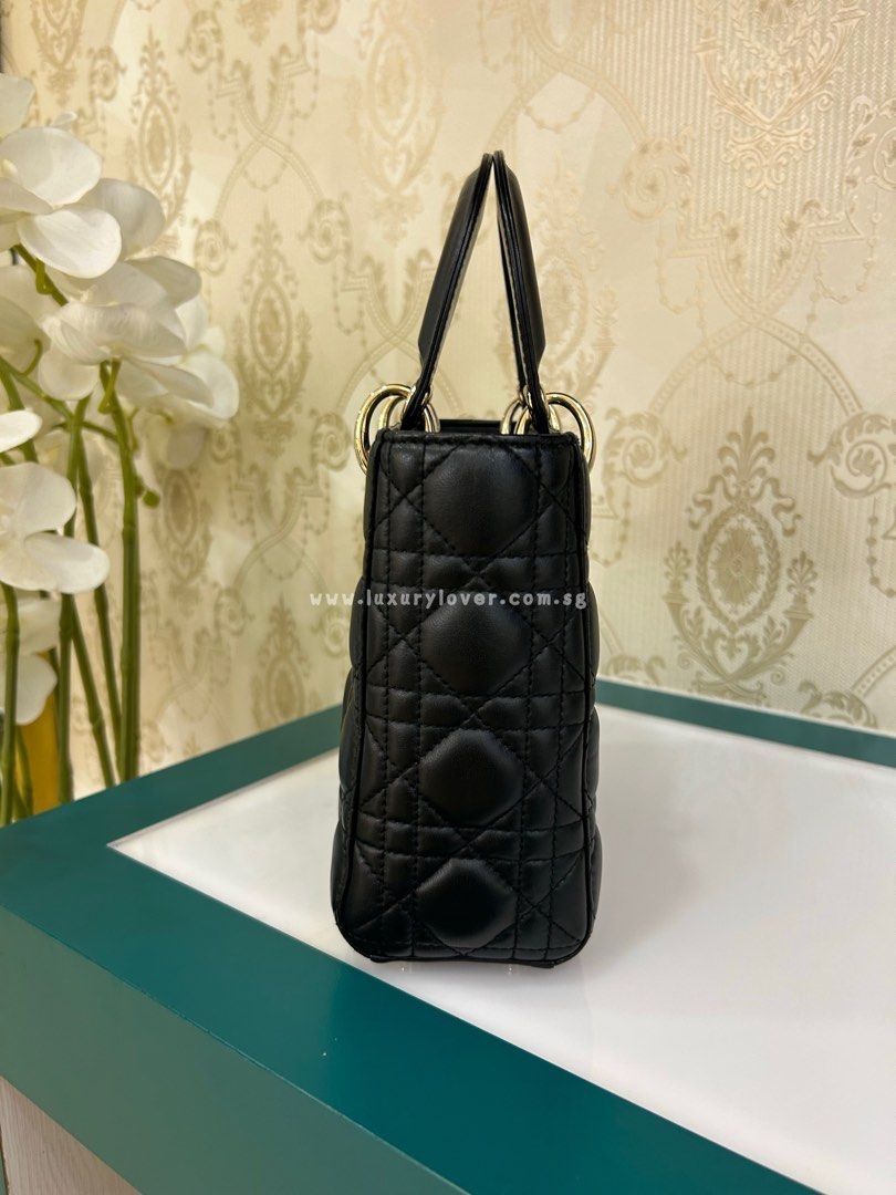 Thumbnail: Like New Lady Dior Small My ABC Dior Black Lamb light GHW