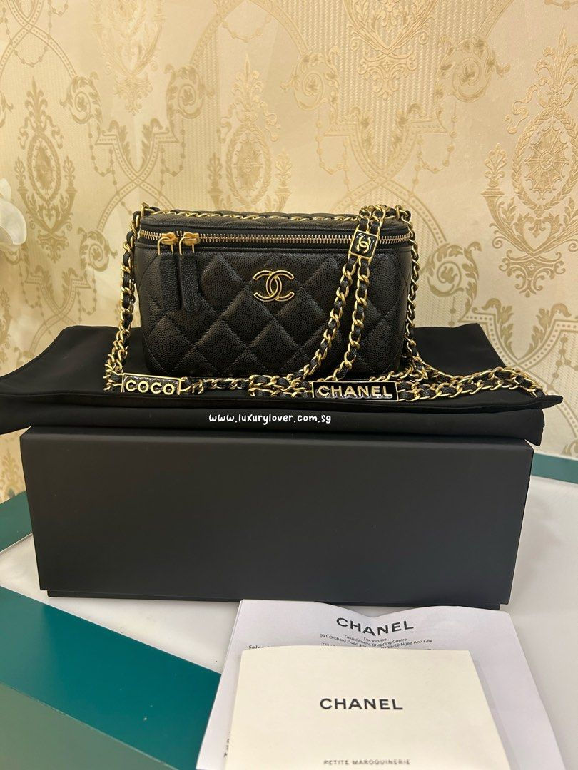 LNIB Chanel 23B Coco Bracelet Clutch with Chain Black Caviar GHW