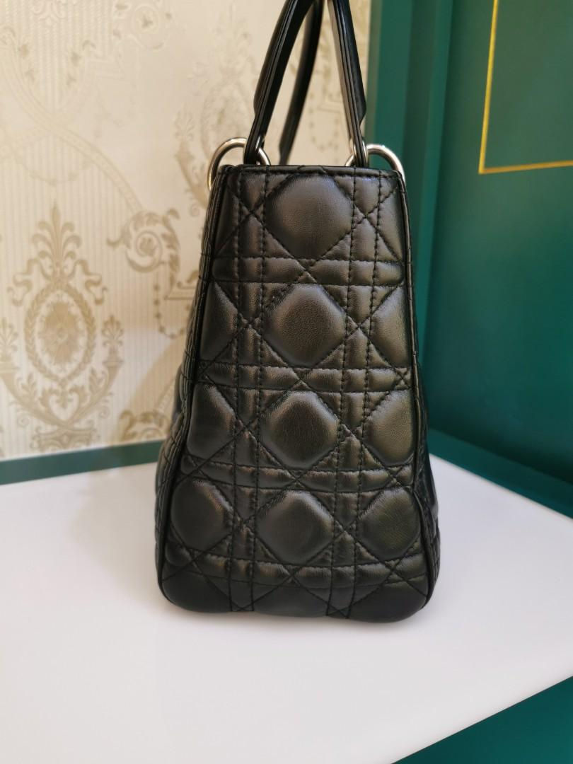 Thumbnail: Lady Dior medium black Lamb SHW