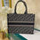 Thumbnail: Like New Dior book tote Medium Ecru/Blue Oblique Embroidery
