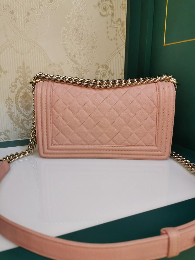 Thumbnail: #25 LNIB Chanel Boy Old Medium Sakura Pink Caviar Light GHW