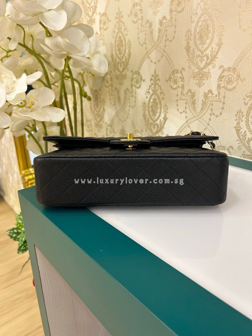 Thumbnail: #28 BNIB Chanel Classic Double Flap Medium Black Caviar GHW