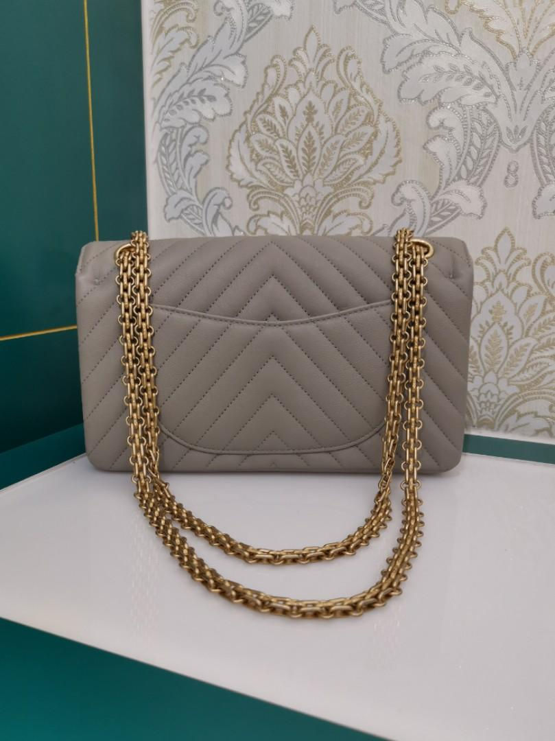 Thumbnail: #27 BNIN Chanel Reissue 2.55 225 Grey Calf with aged GHW