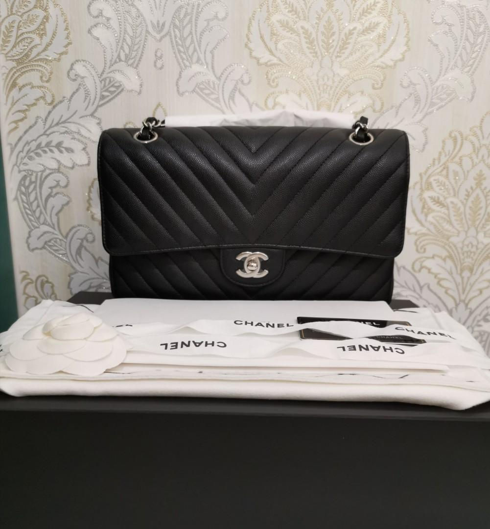 #25 BNIB Chanel Classic Double Flap Medium Caviar Black with SHW