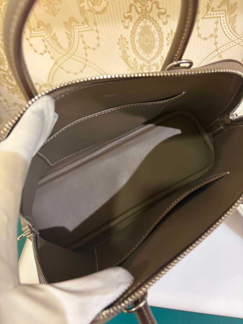 Thumbnail: Like New Hermes Bolide 1923 25 Etoupe Epsom PHW(Cash S$8,500)