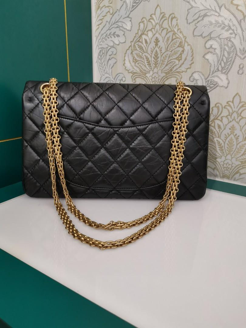 Thumbnail: #24 BNIB Chanel Reissue 2.55 226 Black Distressed Calf w GHW