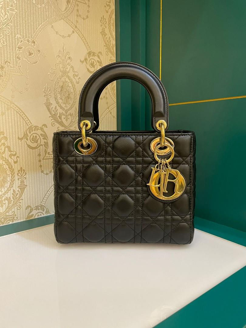 Thumbnail: Like New Lady Dior Small My ABC Dior Black Lamb GHW
