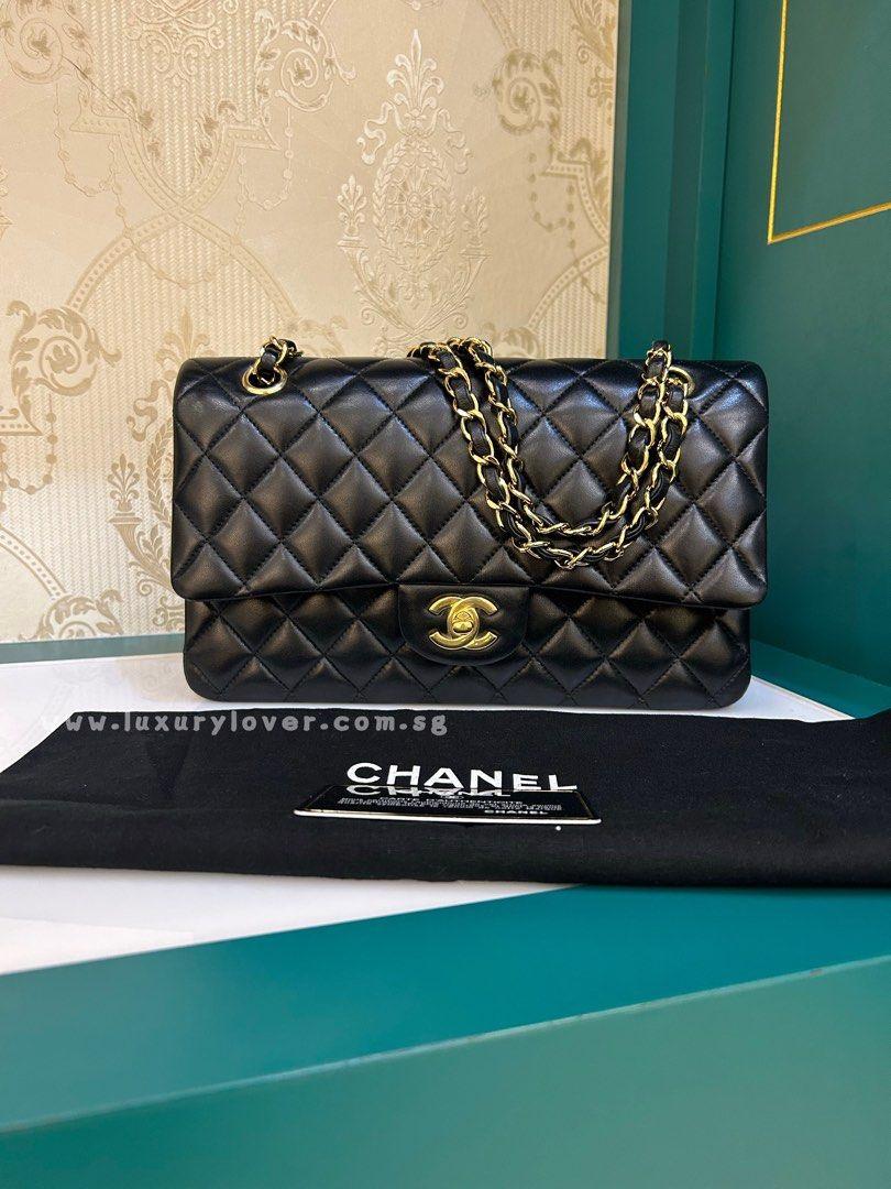 #15 Like New Chanel Classic Double Flap Medium Black Lamb GHW